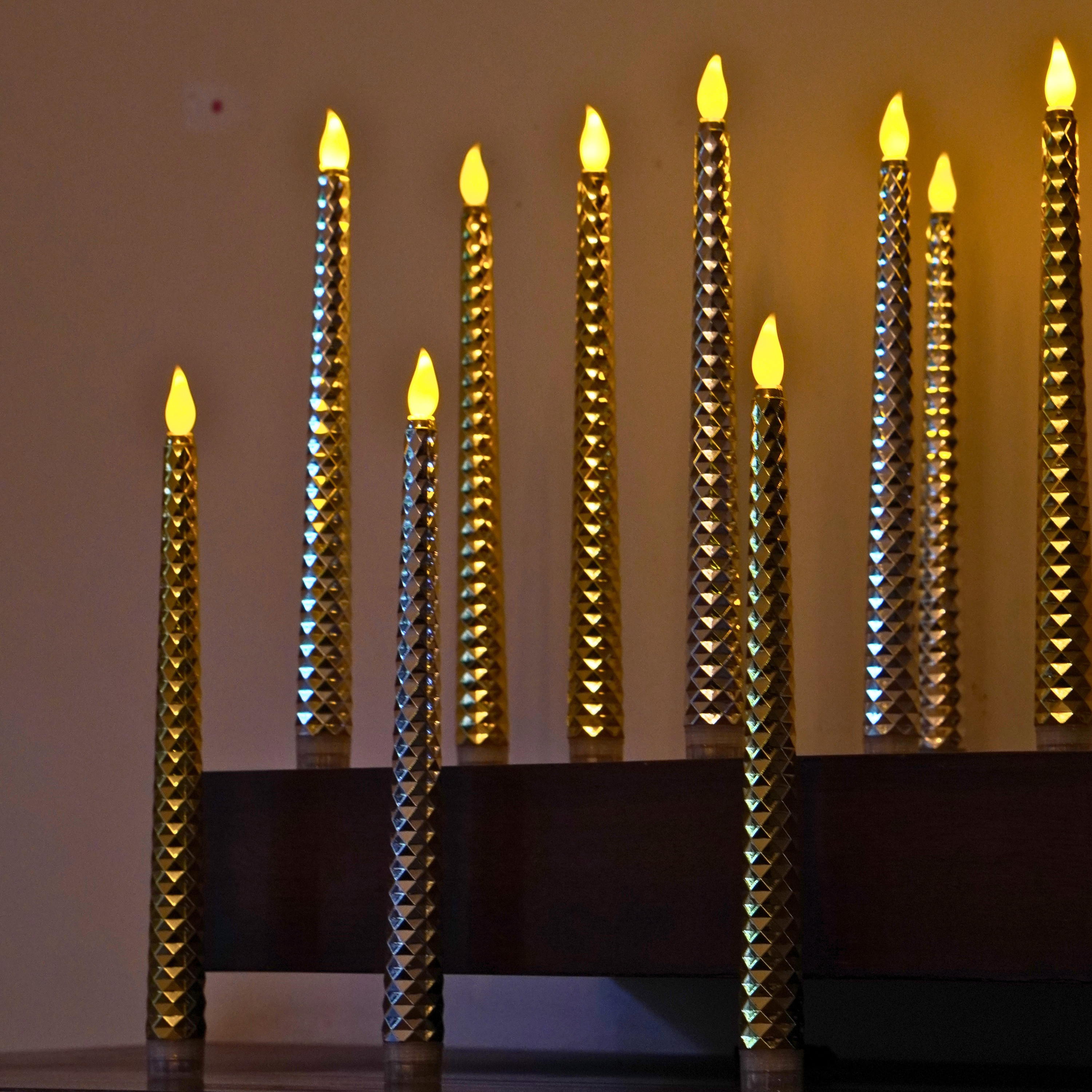 LED Shimmer Taper Candles