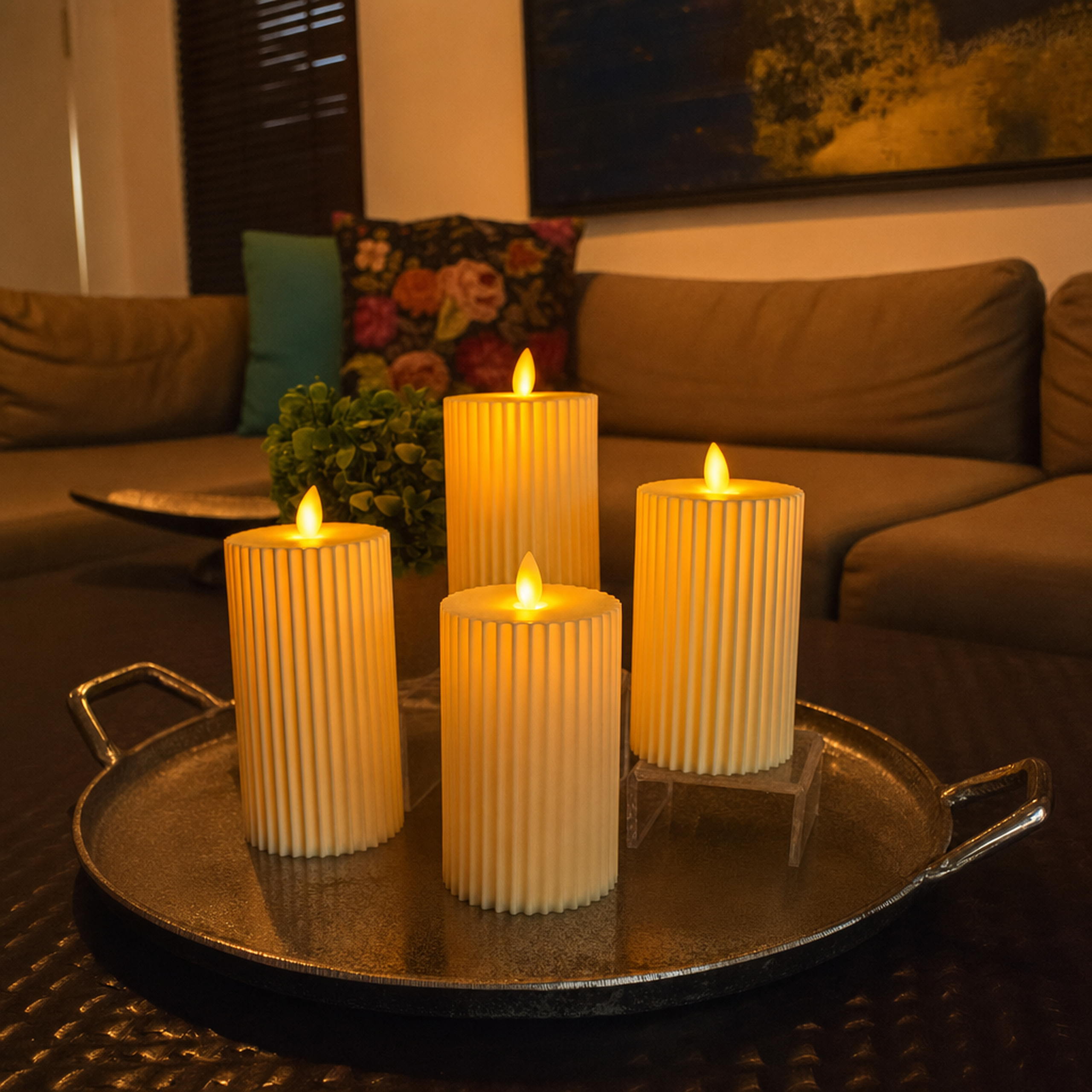 Ribbed LED Candle