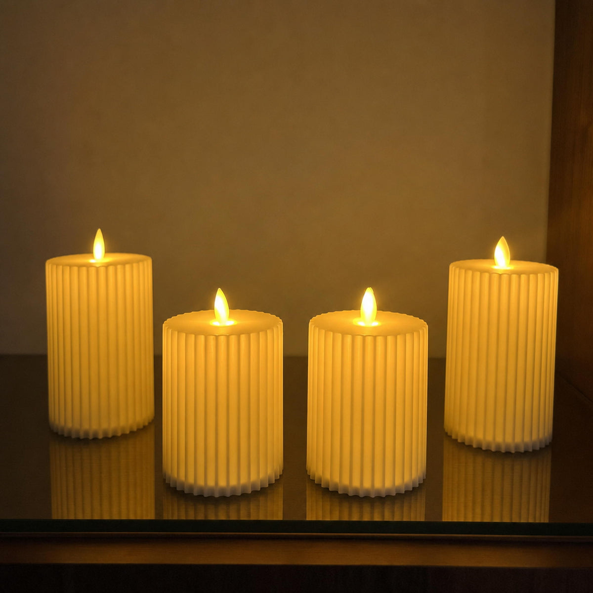 Ribbed LED Candle