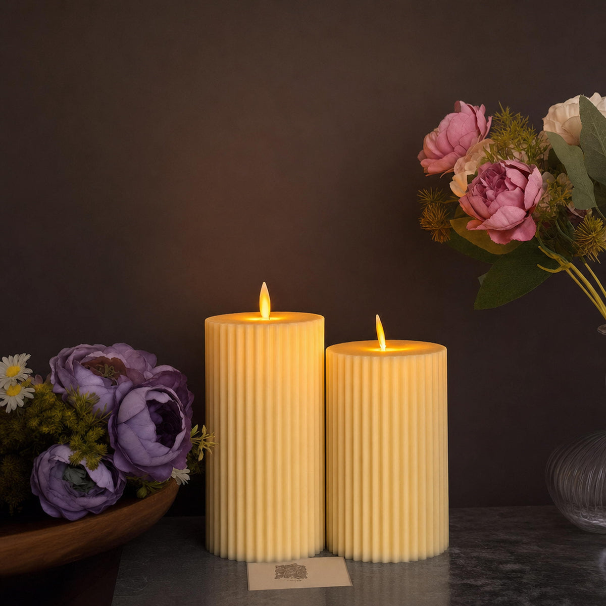 Ribbed LED Candle