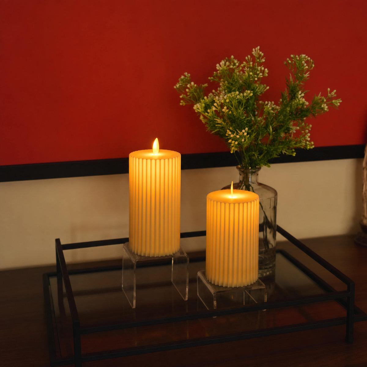 Ribbed LED Candle