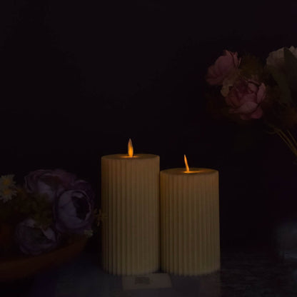 Ribbed LED Candle