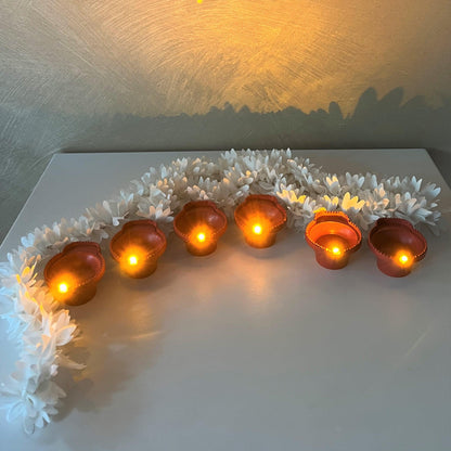 LED Diya (Set of 10) - Floral Art by Nandini (A unit of R S creations and designs)