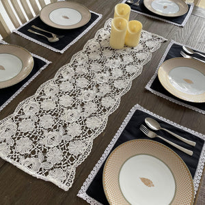 Lace Table Mat & Runner Set - Floral Art by Nandini (A unit of R S creations and designs)