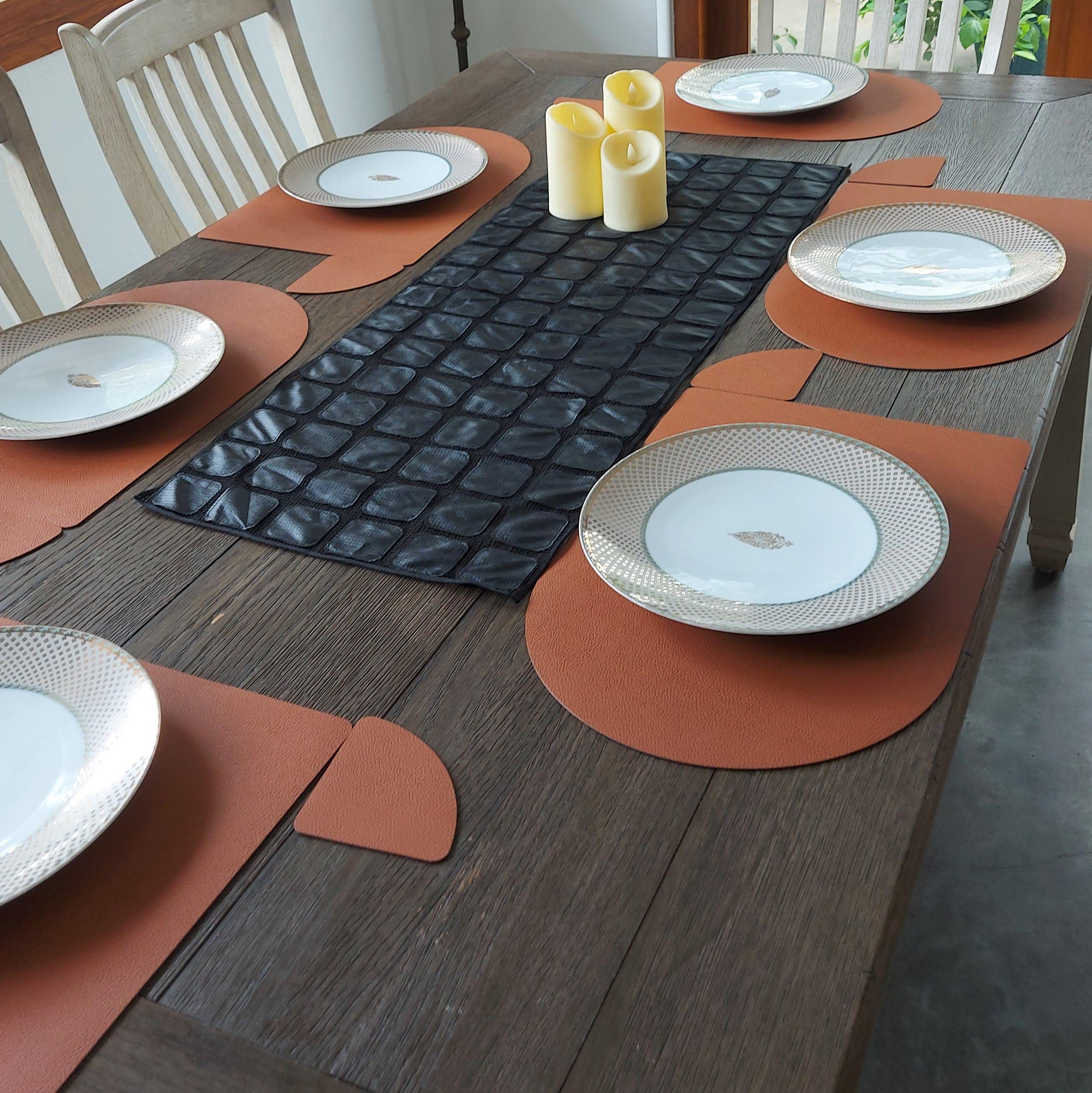 Double Sided Leather Table Mat, Coaster & Runner | Everyday Table Mats ...