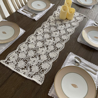 Lace Table Mat & Runner Set - Floral Art by Nandini (A unit of R S creations and designs)