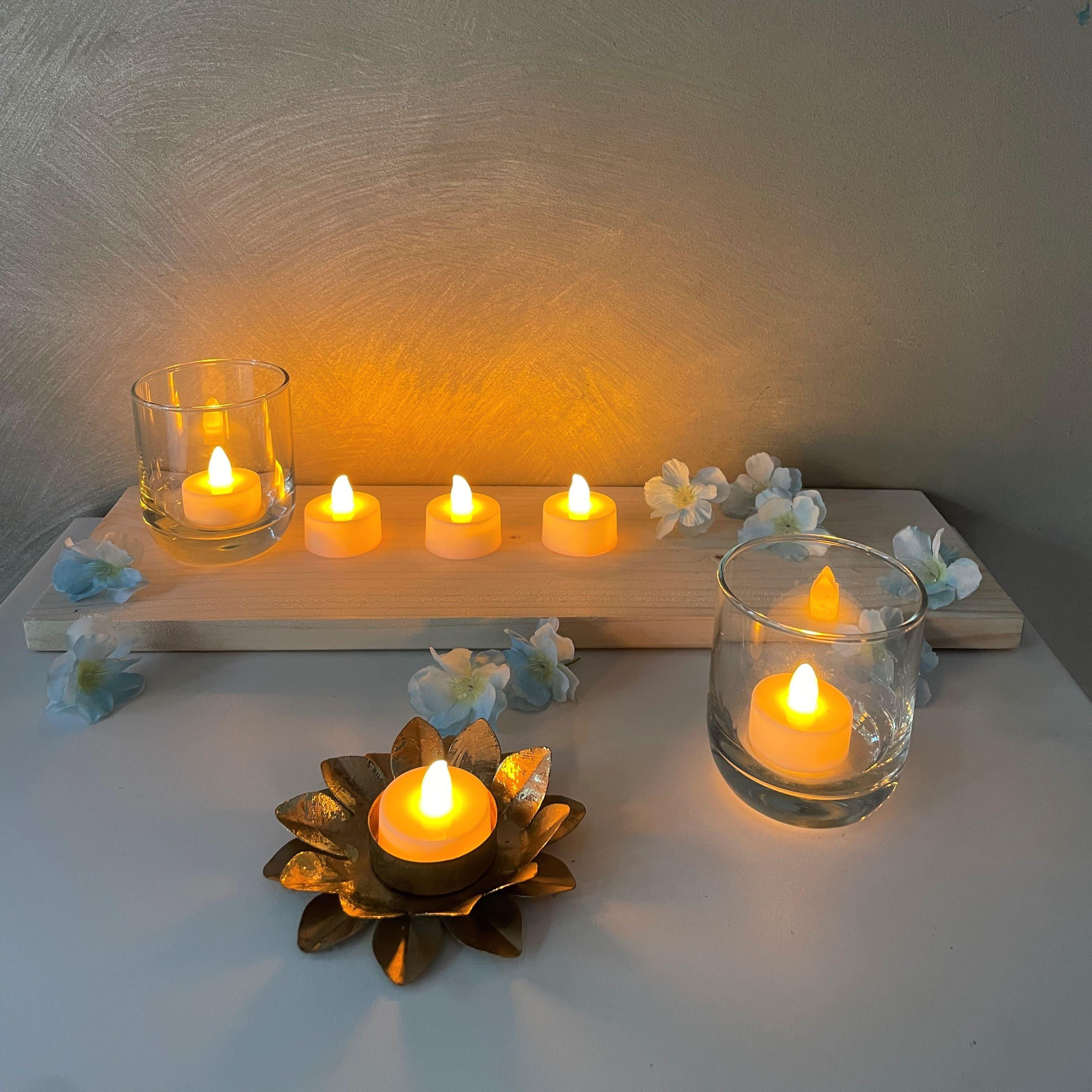 T - Light Candles LED (Set of 10) - Floral Art by Nandini (A unit of R S creations and designs)