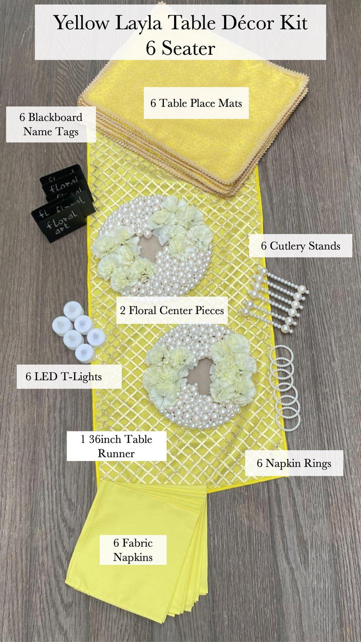 Layla Table Decor Kit - Floral Art by Nandini (A unit of R S creations and designs)