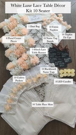 Luxe Lace Table Decor Kit - Floral Art by Nandini (A unit of R S creations and designs)