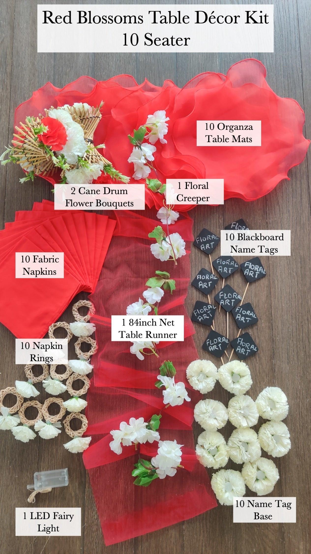 Blossoms Table Decor Kit - Floral Art by Nandini (A unit of R S creations and designs)