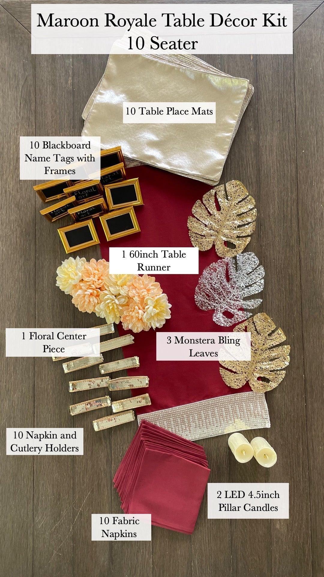 Royale Table Decor Kit - Floral Art by Nandini (A unit of R S creations and designs)