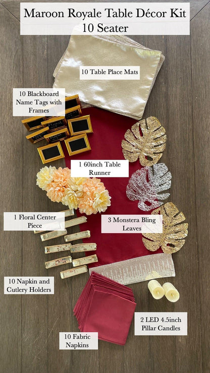 Royale Table Decor Kit - Floral Art by Nandini (A unit of R S creations and designs)