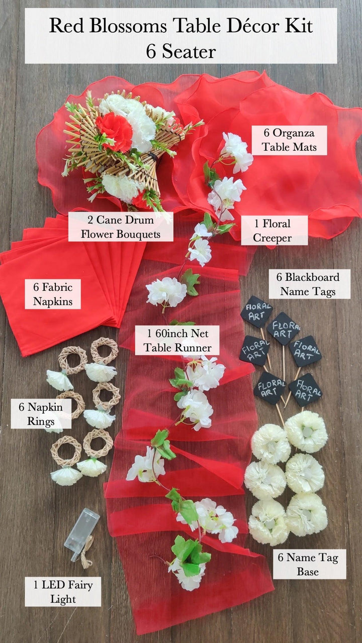 Blossoms Table Decor Kit - Floral Art by Nandini (A unit of R S creations and designs)