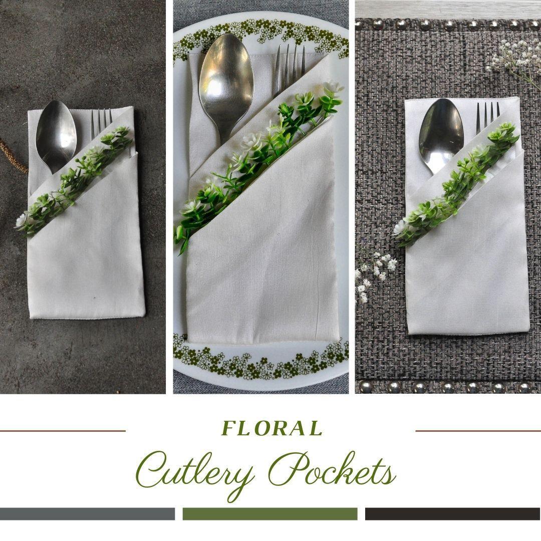 Floral Cutlery Pockets - Floral Art by Nandini (A unit of R S creations and designs)