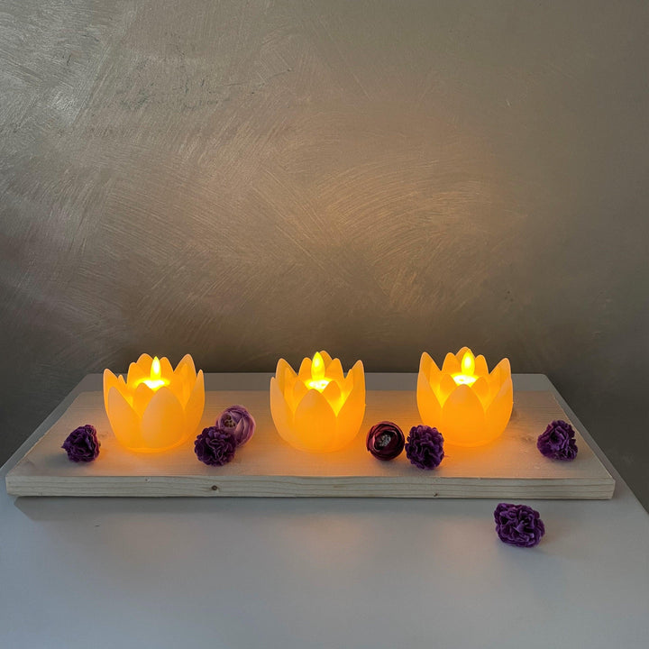 Lotus LED Candles - Floral Art by Nandini (A unit of R S creations and designs)