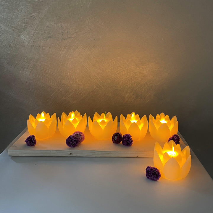 Lotus LED Candles - Floral Art by Nandini (A unit of R S creations and designs)